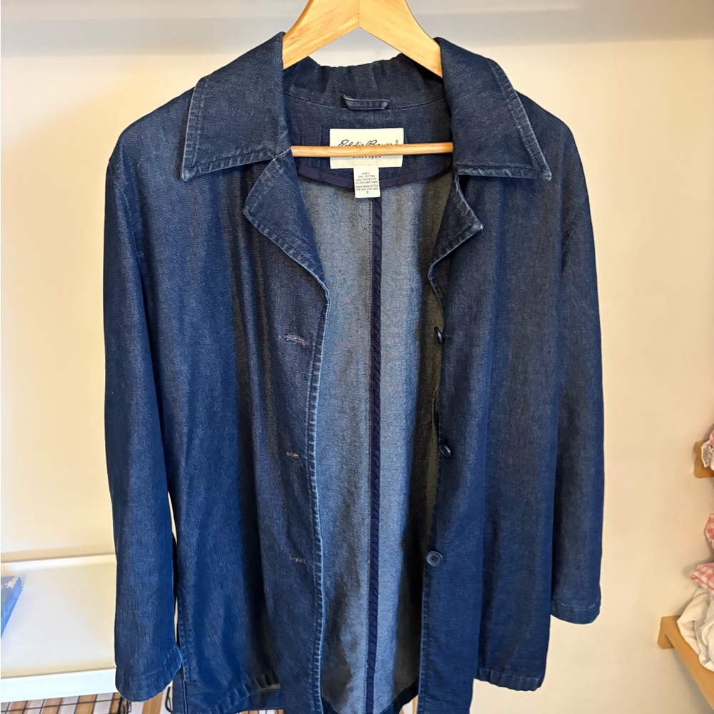 Vintage Eddie Bauer Women's Dark Blue Jean Jacket